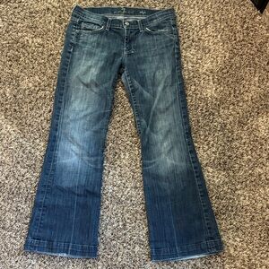 7 For All Mankind Dark Blue Wide Leg Jeans